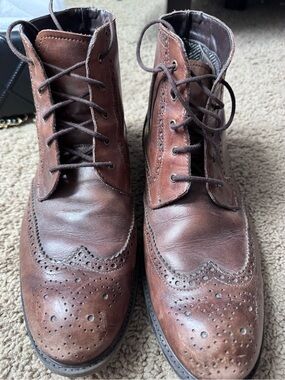 Encore Jeans Brown Leather Chukka Wingtip Boots